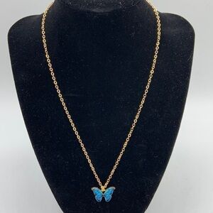 Butterfly Gold Chain Necklace New!